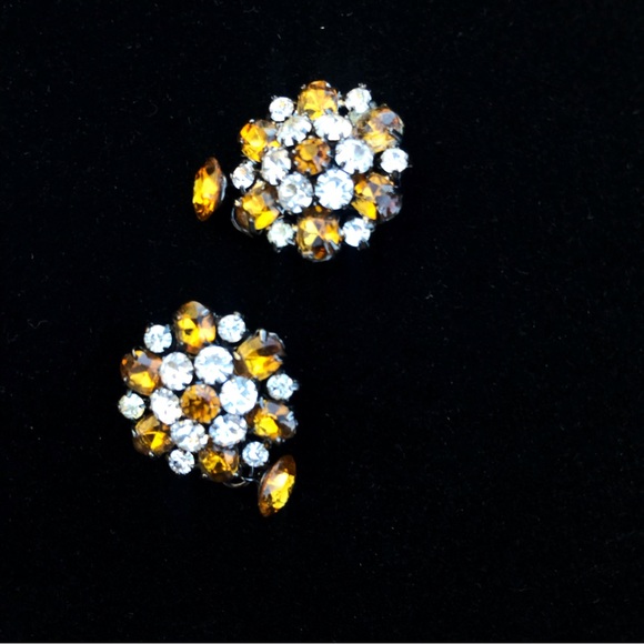 Pretty Y2K Vintage Jeweled Women’s Cuff Links - Picture 1 of 8